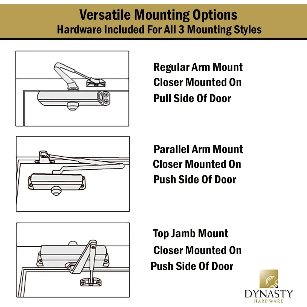 Door Closer Heavy Duty Commercial Grade Hydraulic Adjustable Spring Door Closer Series 4401 Meets ADA Sprayed Duronotic