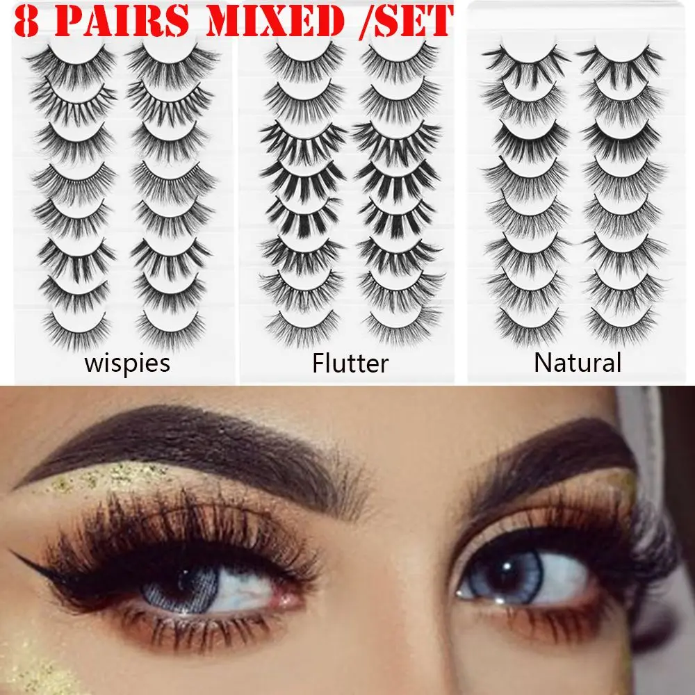 

Styles Handmade Eye Makeup Tools Criss-cross Natural 3D Mink Eye Lash Extension Full Volume Lashes False Eyelashes