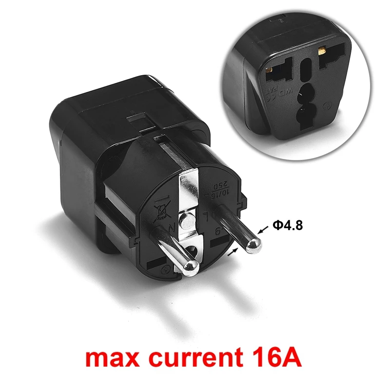 Adaptador de 1 a 1(Conversor VDE a enchufe ingles,16A/250V