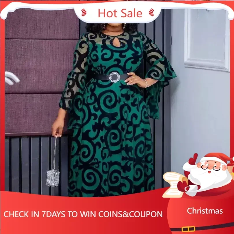 

Plus Size African Party Dresses for Women 2024 New Fashion Dashiki Ankara Wedding Gowns Elegant Turkey Muslim Chiffon Maxi Dress