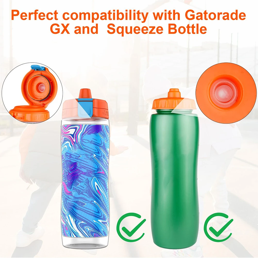 6 Pack Dispensing Valves Silicone Valve and Plastic Insert with Screwdriver No Leak Compatible with Gatorade Gx Water Bottle