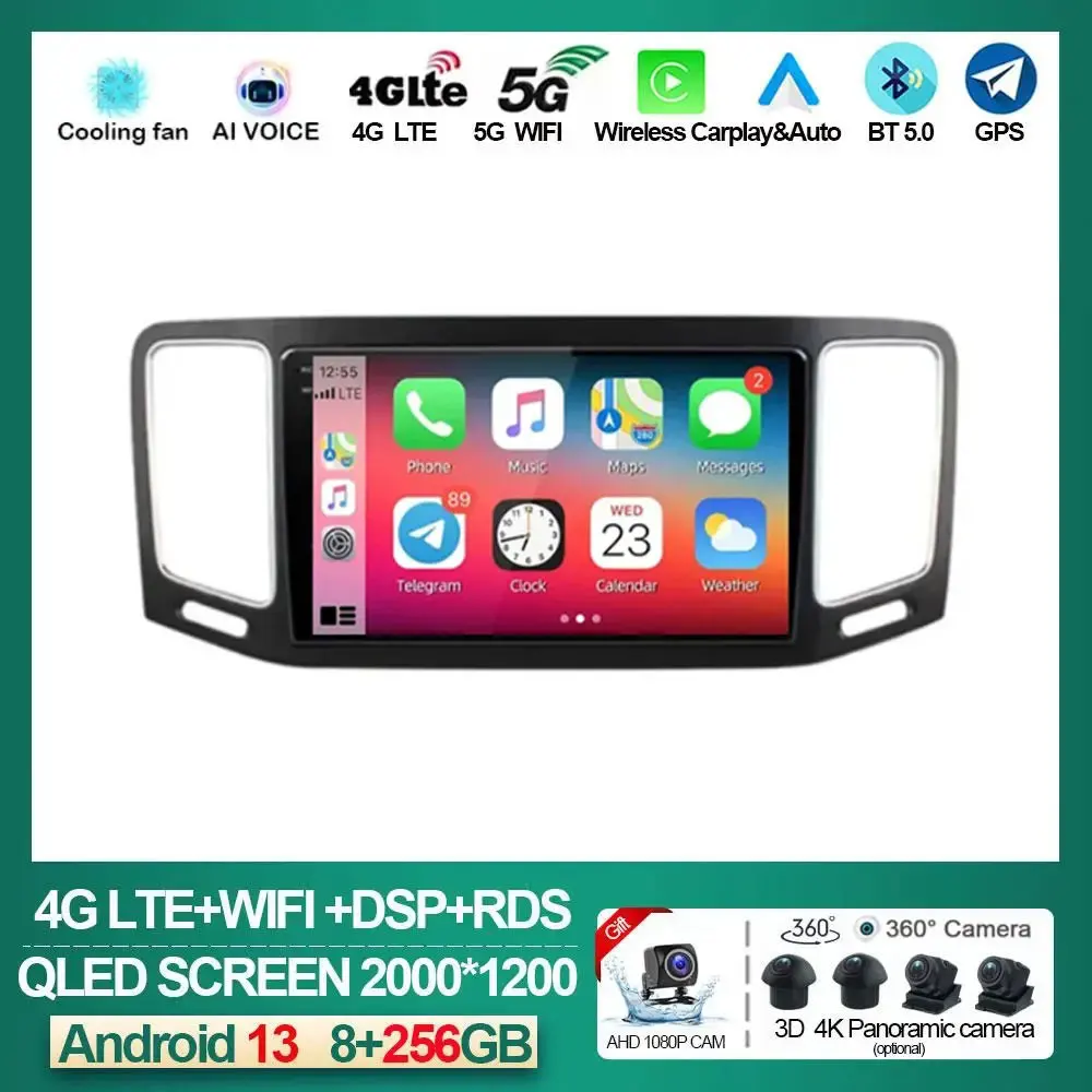 

9 ''Android 13 для Volkswagen VW Sharan 2012 - 2018 Автомагнитола мультимедийный плеер стерео Octa Core 4G Carplay DSP 2.5D QLED