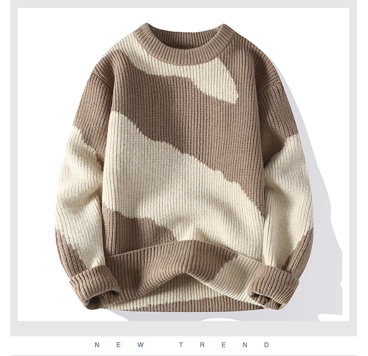 Men's Warm Sweater - Casual Knit Pullover | Thick Microfiber Autumn Winter Tops