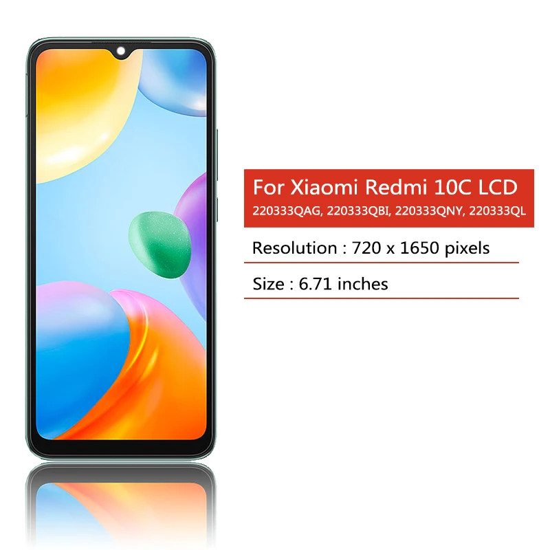 Kit Schermo LCD Per Xiaomi Redmi 10C (Modelli 220333QAG/QBI/QNY/QL) – Display 6.71 Pollici Con Cornice Nera E Strumenti - 4