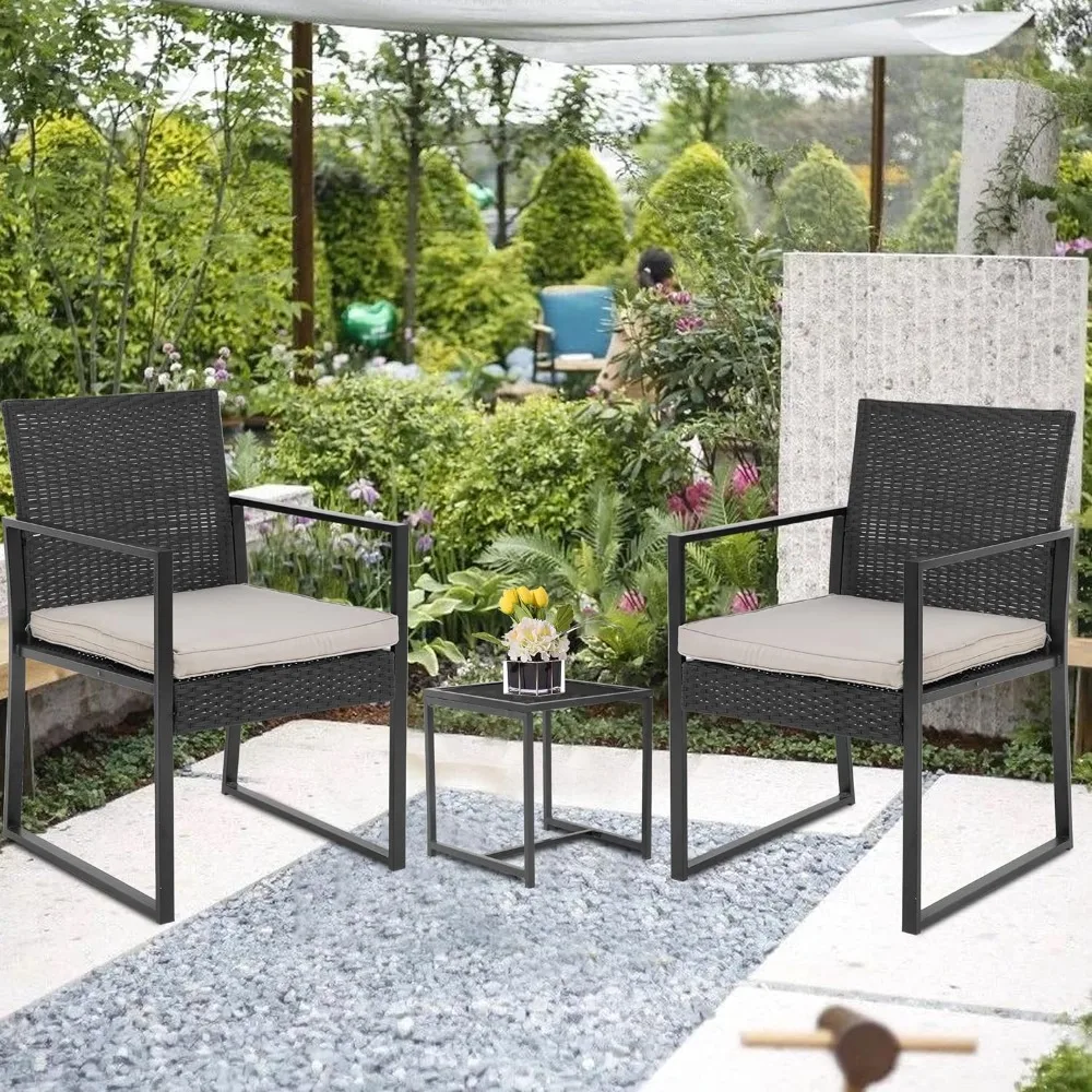 

Furniture 3 Piece Patio Set Chairs Set for Backyard Porch Poolside Lawn Freight Free Garden Furniture Sets Outdoor