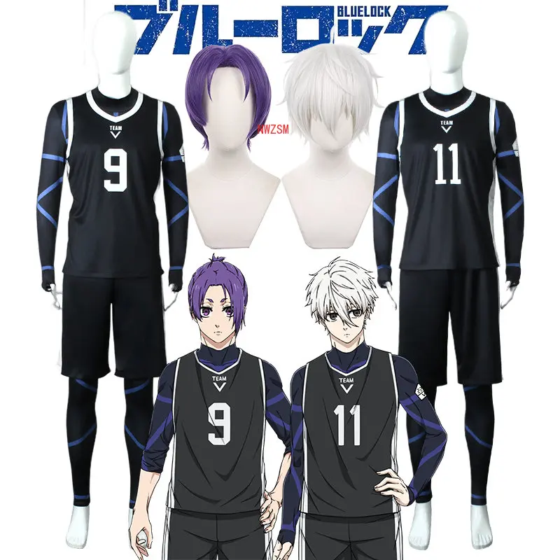 

Синий замок Джерси Seishiro Nagi Reo Mikage Косплей Костюм Футбольный Клуб Спортивная униформа Женская короткая одежда для Хэллоуина