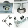 1PCS Heavy-Duty Pulley Angle Iron Support Cable Pulley Circular Bearing Trolley Steel Wire Rope Suspension Pulley 4