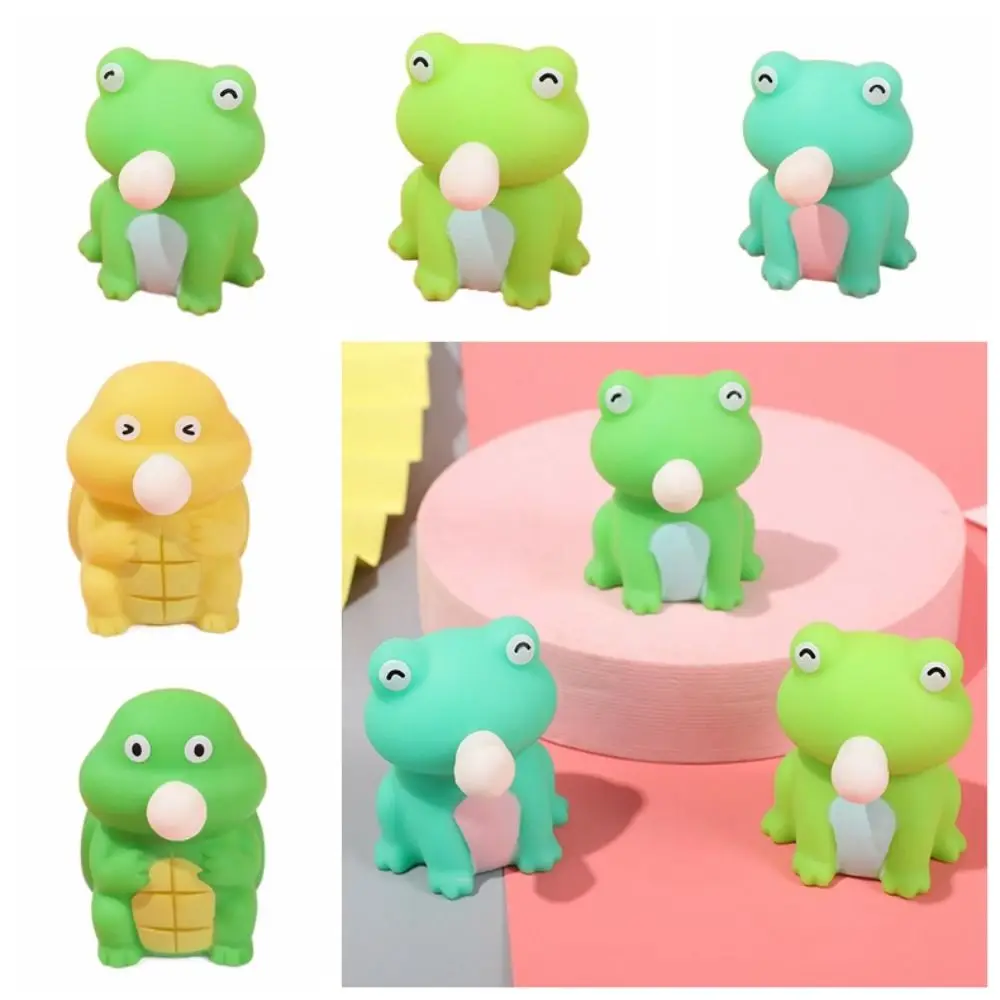 

Frog Squeeze Bubble Spitting Toys Fun Tortoise Pinching Music Pinch Fidget Toy Slow Rebound Cartoon Soft Pinch Toys Kids