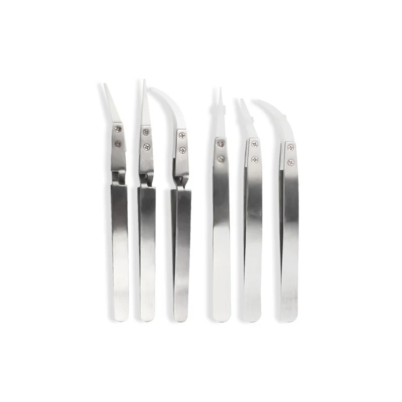 Ceramic Straight Tip Electronic Soldering Tweezers Anti-Static Reverse Acid Resistant Precision Chuck Ceramic Tweezers Hand Tool