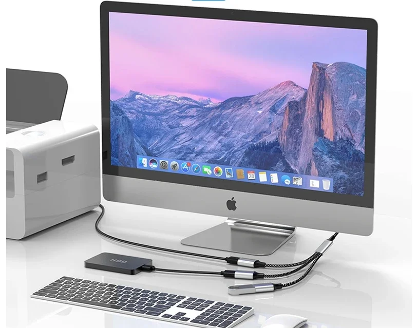 USB-C Y Splitter OTG Extension Cable and Power Adapter