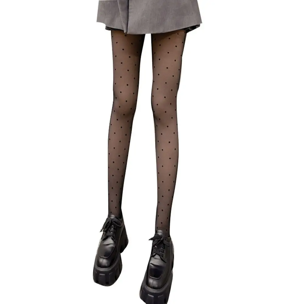 Bottoming Pants Double-layer Point Dot Pantyhose Black Nylon Bare Leg Socks Slim Dress Tights Bare Leg Artifact Ladies 6