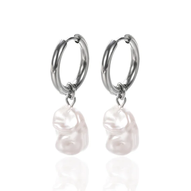 Boucles d'oreilles circulaires pour femmes, Vintage, Punk, Baroque, perles, Clip d'oreille en acier inoxydable, bijoux pour femmes, Imitation de perles, cadeau Mujer