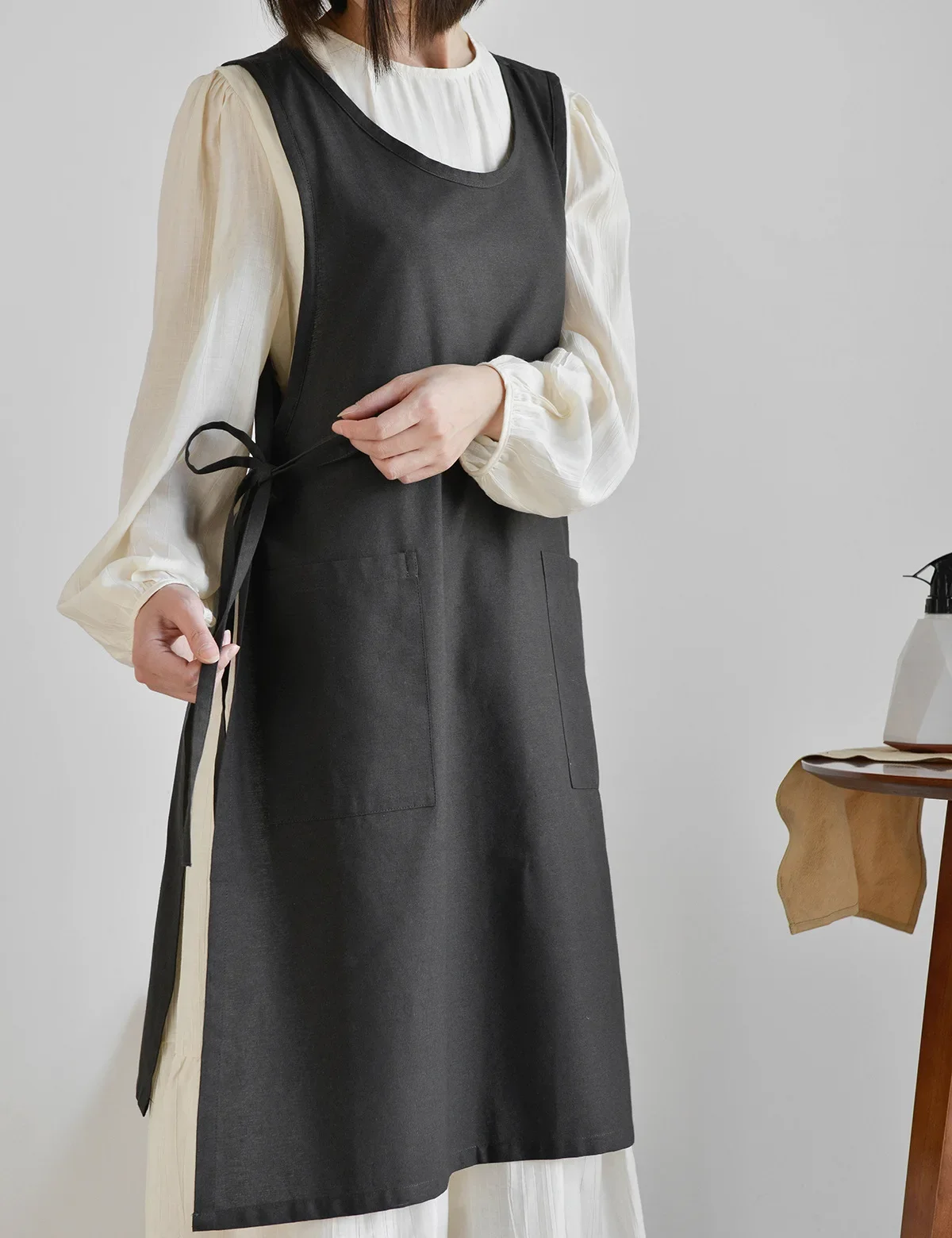 

Waterproof Apron Cotton Linen Gown Gardening Coffee Shop Kitchen Aprons Flower Shop Work Clothes Restaurant Apron