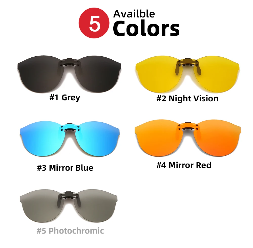 Men Polarized Clip-on Flip Up Square Sunglasses Night Vision Driving  Glasses New