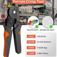 Hexagonal Self-Adjustable Ratchet Ferrule Crimping Tool Kit 23-10AWG 0.25-6mm² Crimper Kit with 400-2000pcs Wire Terminals 2