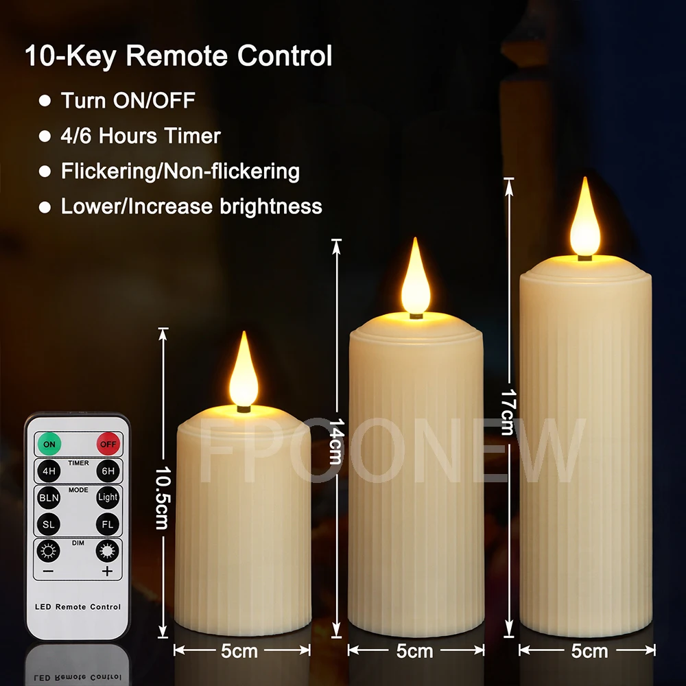 Velas Led recargables por control remoto usb, velas de Pilar