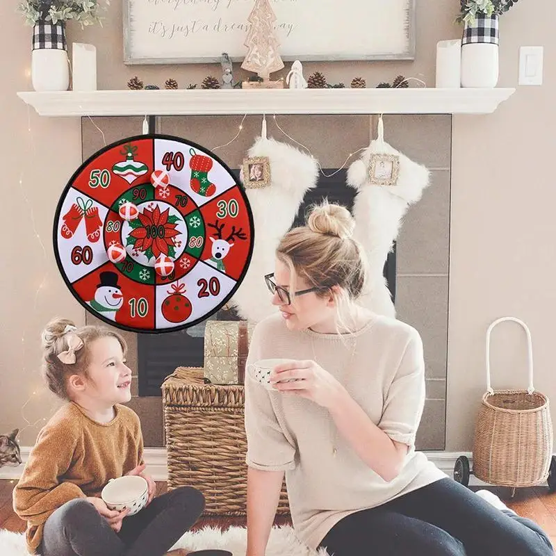 New Christmas Home Decoration Supplies Creative Dart Board Santa Claus Throwing Target Dart Shooting Board Party Game Supplies