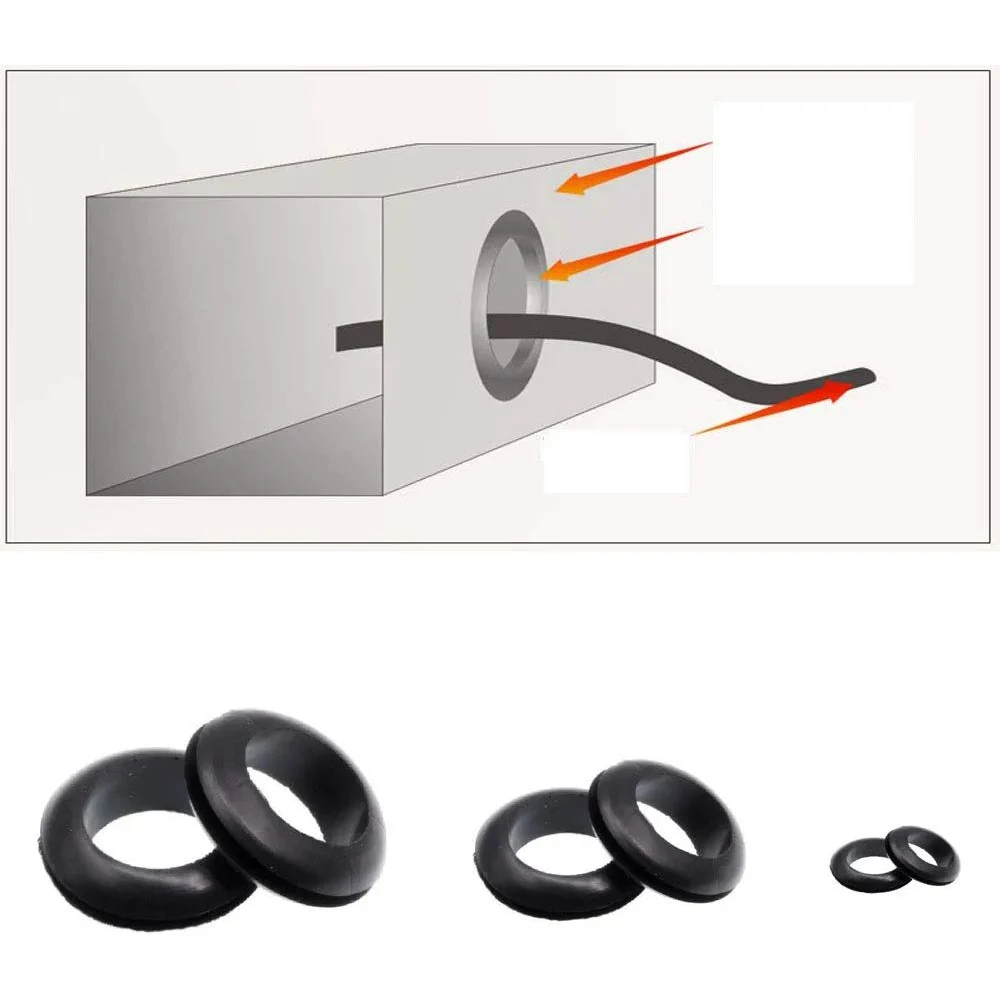 260pcs Rubber Grommet Assortment Wiring Coil Wire Gasket M3 / M4 / M5 M6 M8 M10 M12