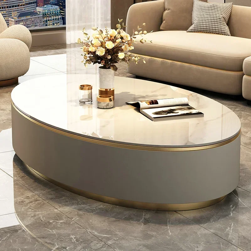 

Oval Storage Coffee Table For Living Room Luxury Marble Nordic Coffee Table Modern Design Table Basse De Salon Home Furniture
