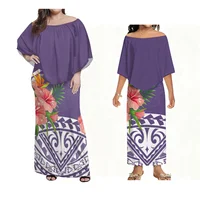Pacific Art Island Retro Pattern Women'S Cape Dress Plus-Size Holiday Party Evening Dress Mother-Daughter Dress Girls' Dress