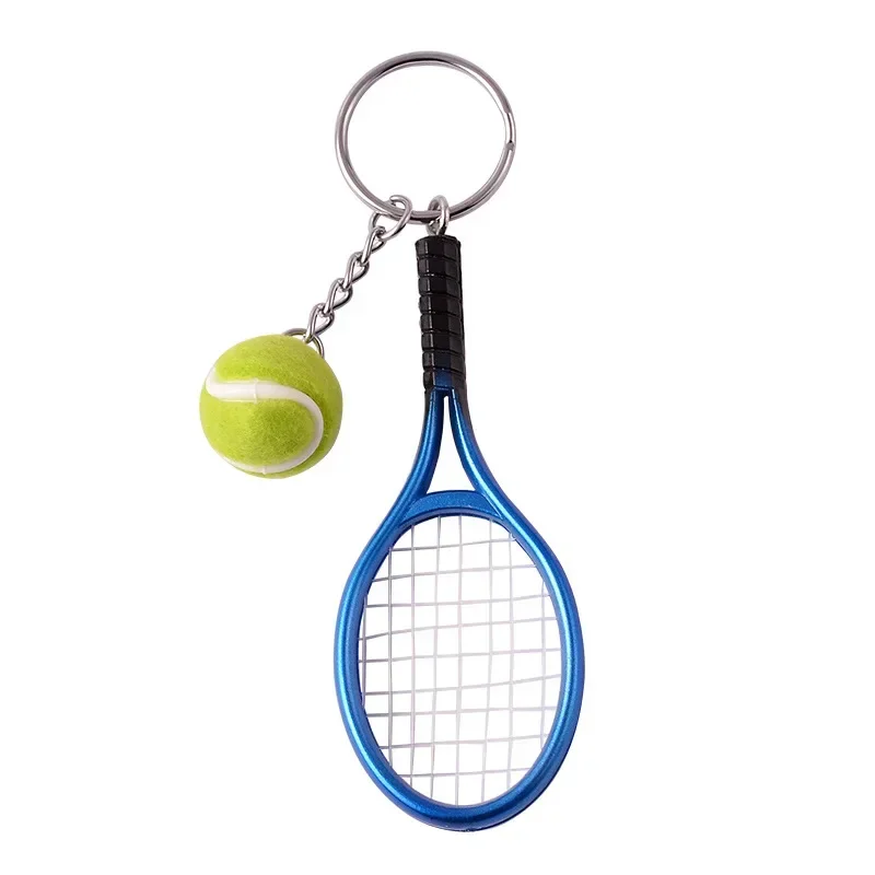 1pcs Simulation Mini Tennis Racket Ball Keychain Pendant Portable Tennis Shaped Bag Key Ring Accessories Gift tennis accessories