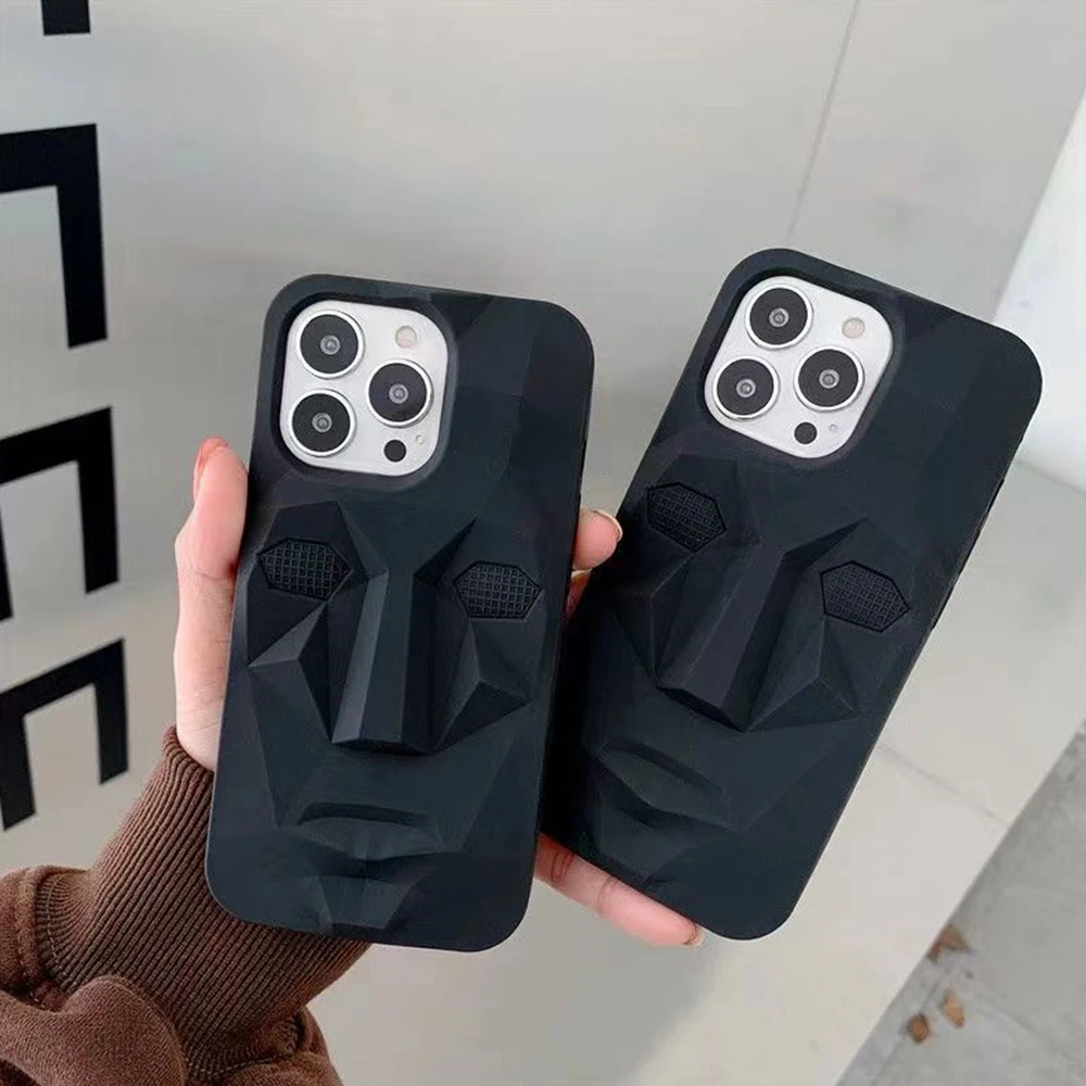 

For IPhone 14 Pro INS Creative Funny Easter Giant 3D Portrait New Anti Drop Phone Case for IPhone 14 13 11 12 Pro Cover