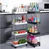 Kitchen split storage rack Seasoning bottle storage rack Bathroom Multi-layer washing machine toilet narrow gap storage rack 1
