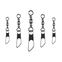 PRO BEROS 50Pcs/Lot Fishing Connector Pin Bearing Rolling Swivel Stainless Steel with Snap Fishhook Lure Tackle Accessorie