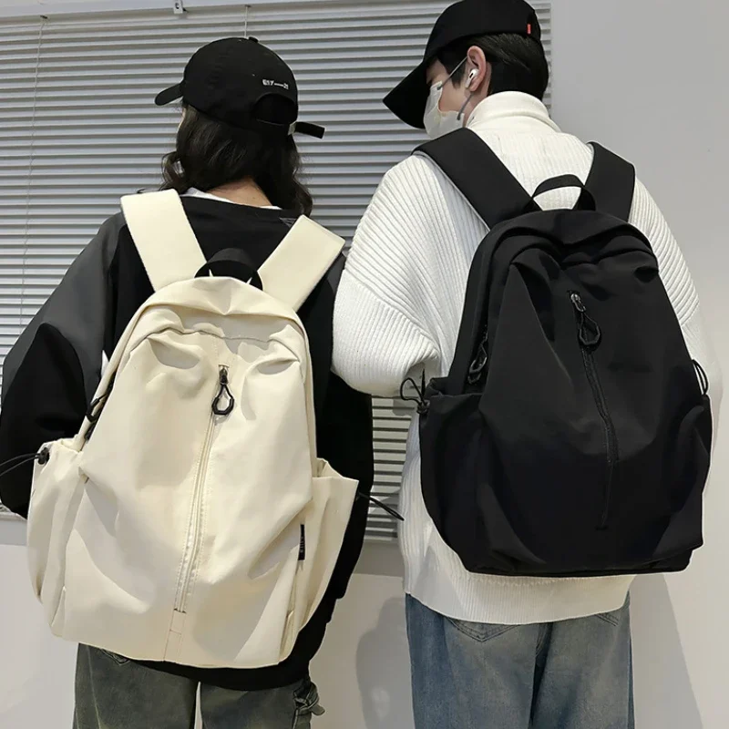 15.6 Inch Nylon Waterproof College Backpack Large Capacity Travel Unisex Laptop Backpacks Simple Design School Bag for Teenagers