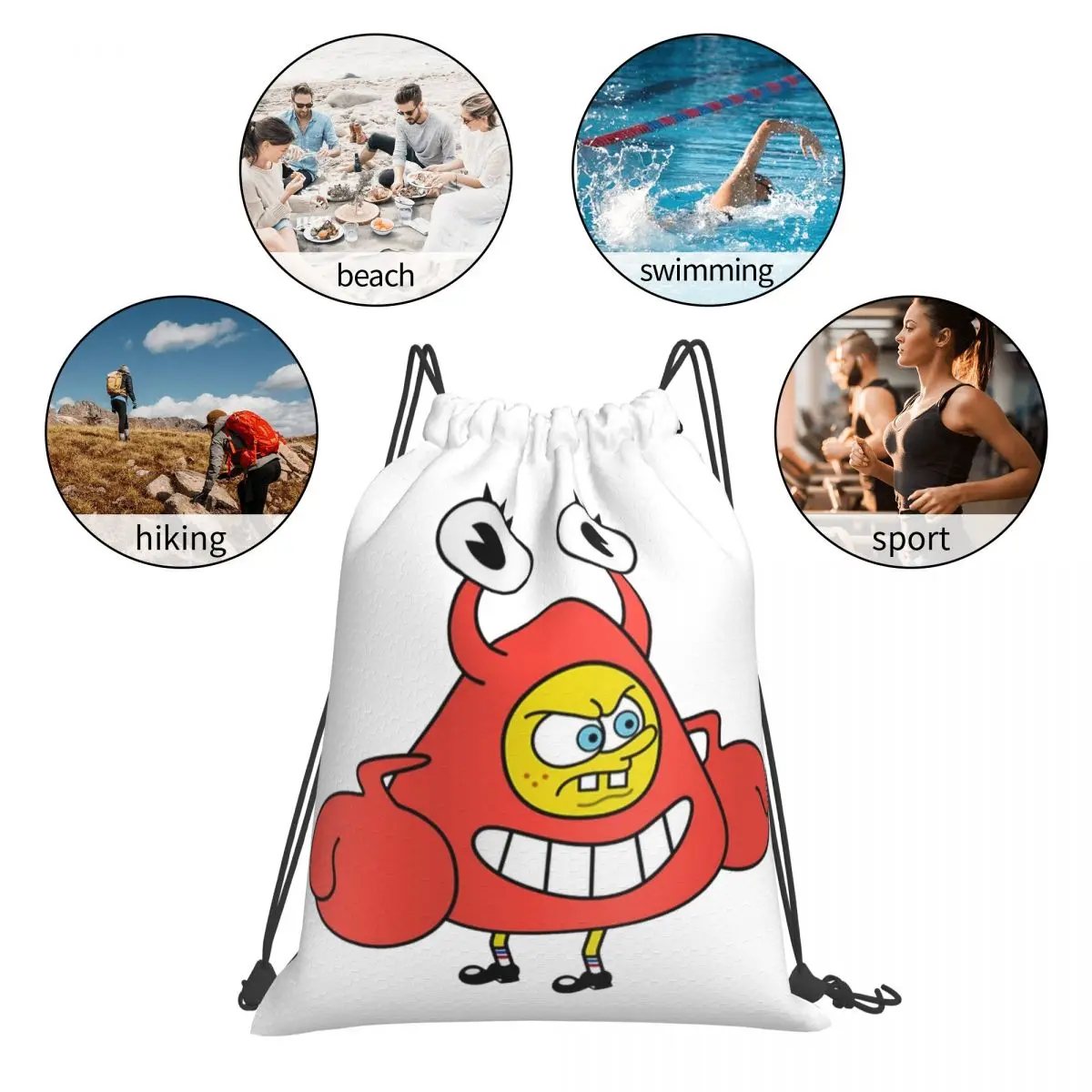 Drawstring Bag Backpack women's school pouch drawstring bag