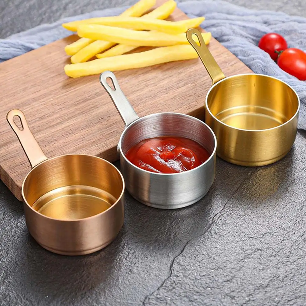 2PCS 304 Stainless Steel Mini Sauce Cup Dish Plates Sauce Container Tomato  Salad Dip Cup Barbecue Supplies - AliExpress