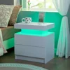 Set of 2 LED Nightstand with 2 Drawers, Bedside Table with Drawers for Bedroom Furniture, Side Bed Table with LED 4