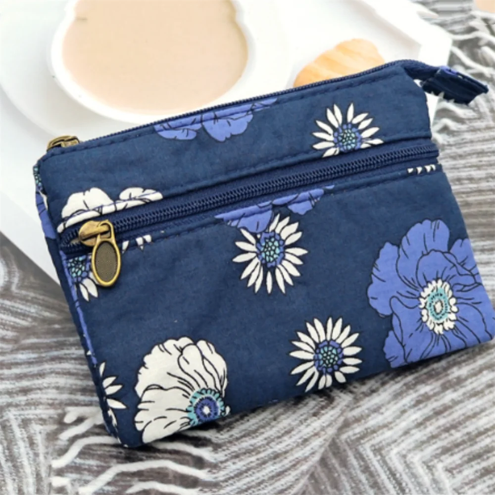 Floral Card Holder Exquisite Multi-Layer Wallet Female Coin Pouch Romantic Canvas Change Bag For Women Bag Relatives