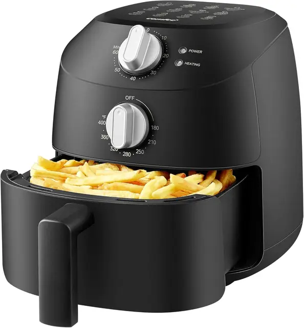 COMFEE' Compact 2.1 Quart Air Fryer with 12 Menu Options, Adjustable Timer & Temperature Control 180-400 degrees F, Dishwasher-S
