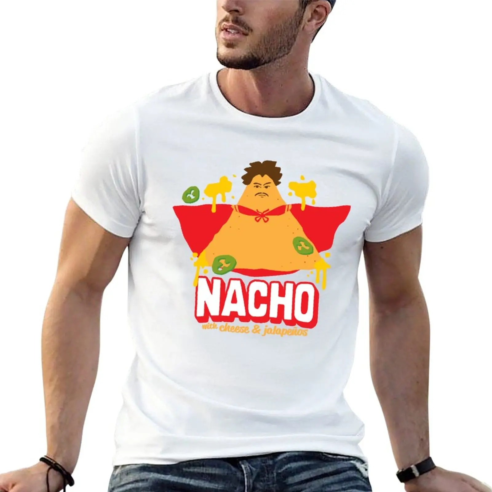 

Аниме футболка Nacho, простая футболка, Забавные футболки для мужчин