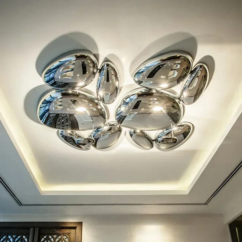 

Modern Living Room Chrome Led Ceiling Lamp Home Decor Bedroom Chandelier Lighting Villa Lobby Luxury Lights Fixtures Luminaria