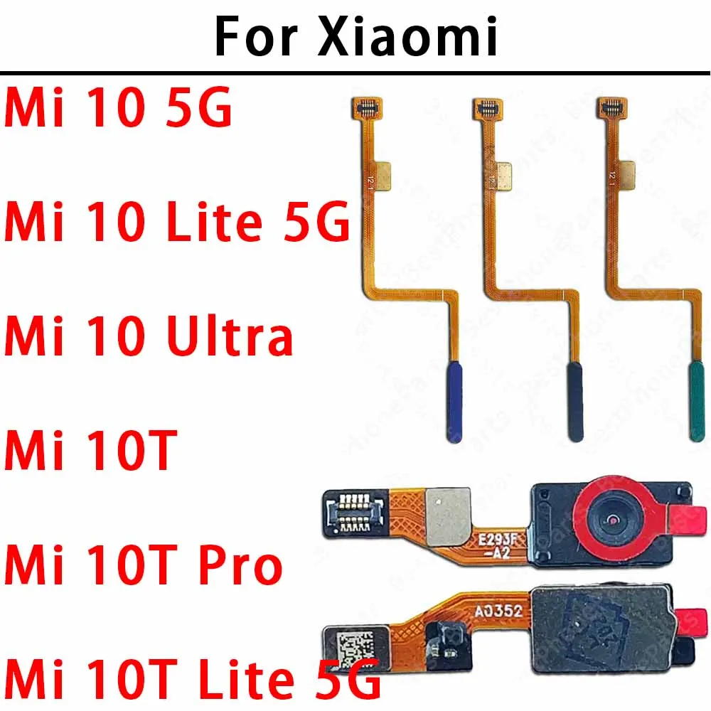 Sensore Impronta Digitale Per Xiaomi Mi 10T Lite 5G E Redmi Note 9 Pro 5G - Nuovo, Flat