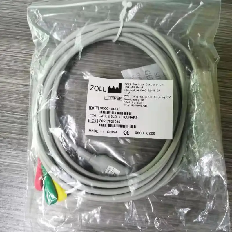 

Кабель для пациента Zoll 3lead ECG (12 футов) 8000-0026 новый, оригинальный