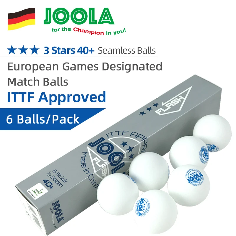 JOOLA Table Tennis Balls 3 Star Seamless Special for European Games Professional Ping Pong Balls