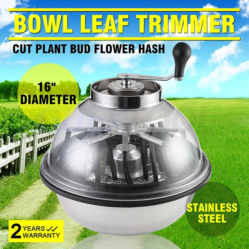 

EXUAN Hydroponic 16 inch Leaf Bowl Grass Trimmer Twisted Spin Cut for Plant Bud Leaf Trimmer