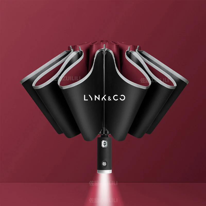 Car Automatic Folding Windproof Sunshade Umbrella For LYNK&CO 03 PHEV 05 09 PHEV 09 MHEV 01 06 02 03+ Auto Interior Accessories