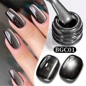 BORN PRETTY 10ml Smalto per unghie gel magnetico gatto in vetro nero Stile punk Nail Art Manicure Varnis Gel semipermanente per unghie invernali 1