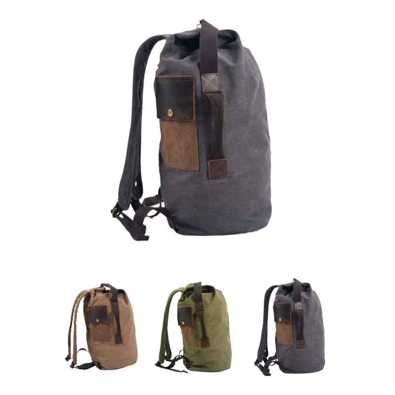 

Chikage Vintage Canvas Backpack Large Capacity Personality Backpack Student Schoolbag Multi-function Sports Travel Fitness Bag