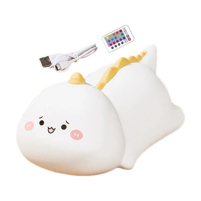

Милый мультяшный маленький динозавр, силиконовый ночной фонарь, USB-зарядка, регулировка времени, режим сна, фонарик, подходит для детской комнаты
