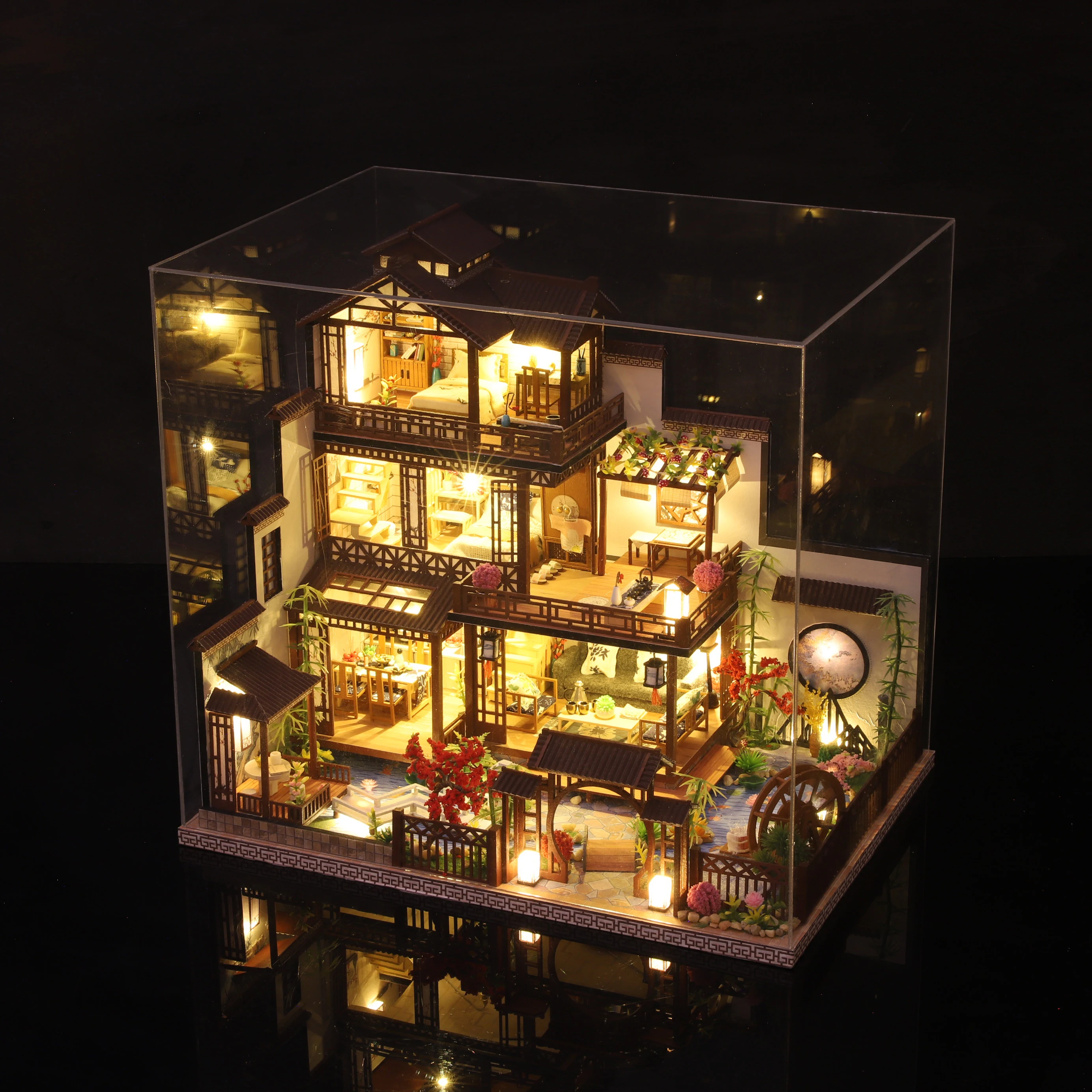 Kit Fai da Te per Casa delle Bambole in Miniatura, Mini Villa, Mobili e Accessori per