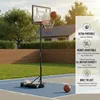 Basketball Stand with Wheels, 83x55cm Back Panel, Mobile Basketball Hoop with Stand, Adjustable Hoop Height 156 To 210 Cm, Basketball System, for Outdoor Use