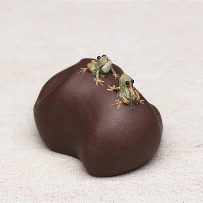 Water Spray Frog Tea Pet Yixing Purple Sand Tea Pet Water Spray Frog Cute Set Ornaments Set Accessories Ornaments Gifts tea pet ornaments,room decor statues