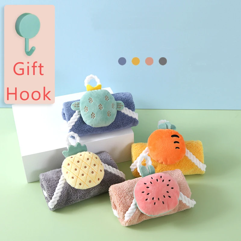 HappyFlute 30*30CM Christmas Hangable Super Absorbent Coral Towel Cute Cartoon Design For Home Use Baby Hand Cleanning Wipe