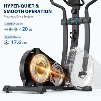 Dripex Elliptical Machine, Hyper-Quiet Magnetic Elliptical Exercise Machine for Home w/16 Levels Resistance, 8KG Flywheel, 2