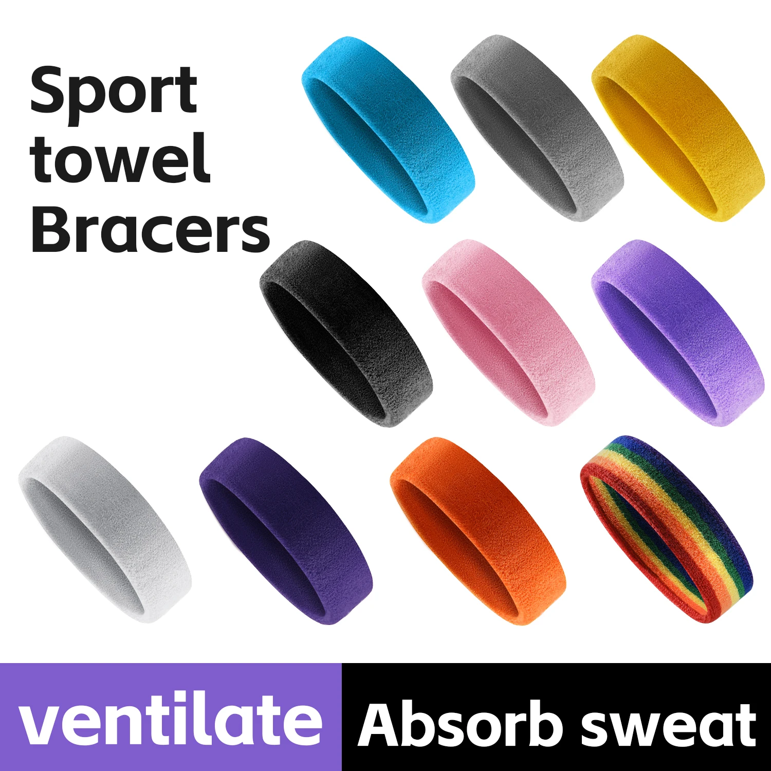 1 PC Towel cloth Headband Sweat Bandage Sport Head Hair Band Workout Tennis Fitness Jog Basketball Running Sweatband Women Men